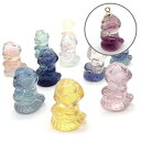 【10%オフ クーポン】 【限定品】【 2025 干支】笑門来福 蛇 フローライト 彫り物 約17.5mm ミニ チャーム 片穴 巳 ヘビ 天然石