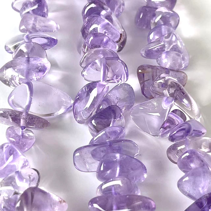 【高品質】 【約40cm 連】 アメジスト さざれ 粒サイズ約6*9mm サザレ連 天然石ビーズ ハンドメイドパーツ ネックレス ブレスレット アクセサリーパーツ 素材 手芸 ビーズ 【1本売り】