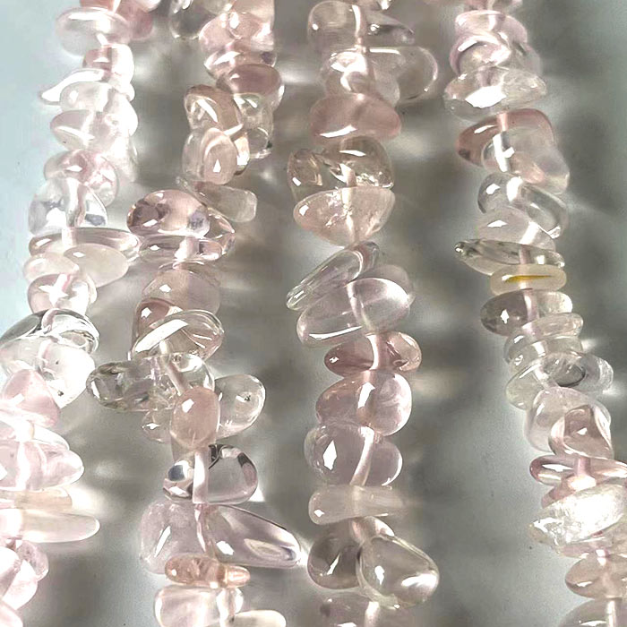 【高品質】 【約40cm 連】 ローズクォーツ さざれ 粒サイズ約5*8mm サザレ連 天然石ビーズ ハンドメイドパーツ ネックレス ブレスレット アクセサリーパーツ 素材 手芸 ビーズ 【1本売り】