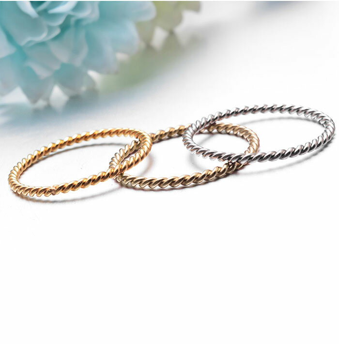 楽天天然石とステンレスのお店　Akane【最大50％オフ スーパーSALE】 ステンレス リング【05】ゴールド シルバー 【1個】3サイズ 指輪 金属アレルギー対応 国内発送