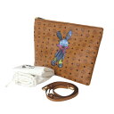 【中古】 MCM/エムシーエム ラビットプリント ショルダーバッグ ブラウン 保存袋 ES ABランク