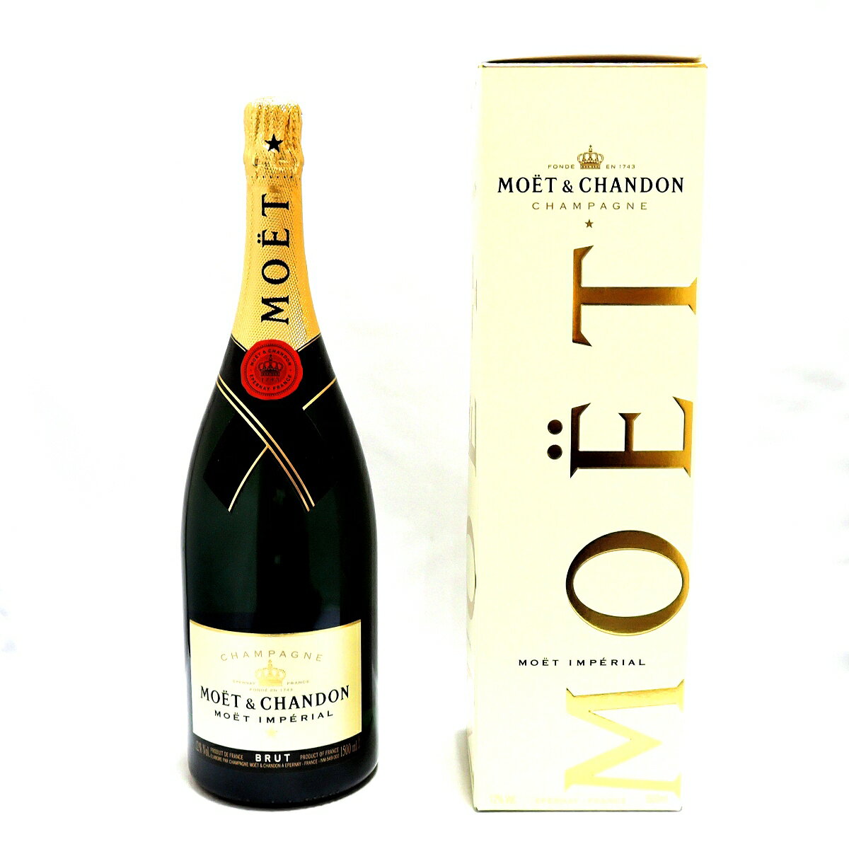 【中古】 古酒 シャンパン MOET&CHANDON/モエ・エ・シャンドン CHAMPAGNE BRUT IMPERIAL/シャンパーニュ・ブリュット・インペリアル 1500ml アルコール度数12% FS 箱あり