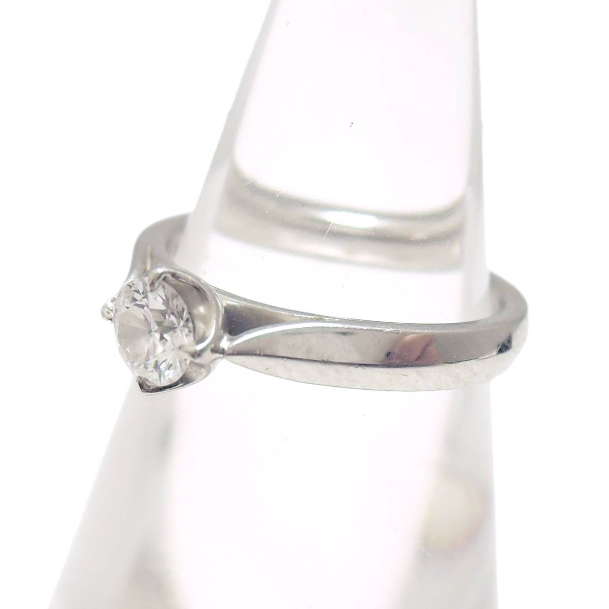 【中古】 4℃/ヨンドシー ダイヤ リング0.27ct(D/VVS1/EX) 鑑定書Pt950 約6~7号 4.5g FS-nt