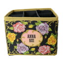 【中古】 ANNA SUI アナスイ メイクアップボックス マルチカラー 折り畳み式、中仕切マジックテープ着脱式 26.5×26.5×23.5(cm) NT 美...
