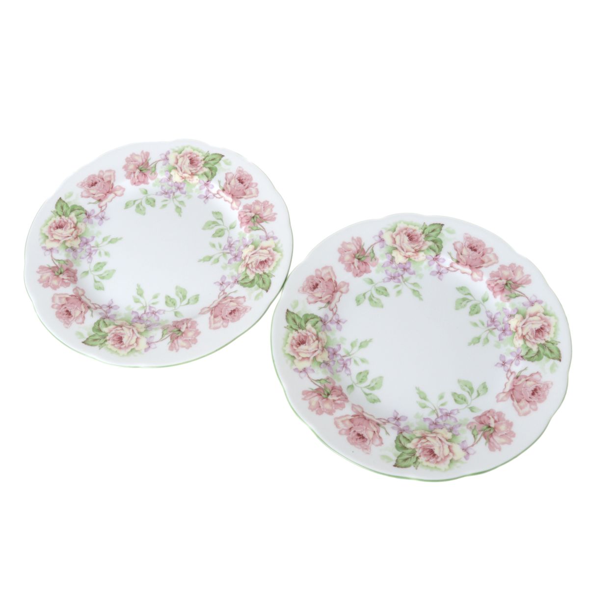 【中古】 BERNARDAUD ベルナルド デザートプレート 中皿 2枚セット LEMOGES FRANCE Eugenie de montijo ウジェニー・ド・モンティジョ 直径約17cm NT Bランク