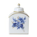 【中古】 MEISSEN マイセン ティーキャディー 茶葉入れ 茶筒 aquatinta アクアティンタ ブルー×金彩 6×6.5×3.7(cm) ※蓋含めず ...