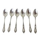 【中古】 シルバースプーン 6本 銀製(比重10.33) 全長12.3cm 重量17.2g/17.8g 総重量104.8g(6本計) NT Bランク