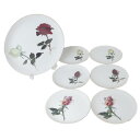 【中古】 NARUMI ナルミ 鳴海製陶 大皿 1枚 中皿 6枚 薔薇絵 金彩 計7枚セット CHINA 磁器 直径約19cm/30.5cm NT 美品 ABランク