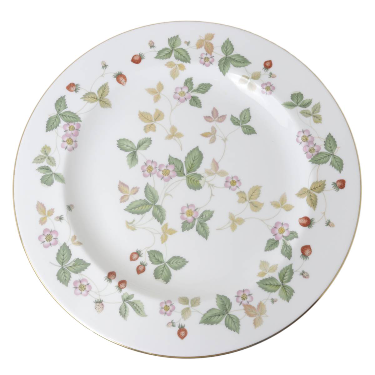 【中古】 WEDGWOOD ウェッジウッド 大プレート 大皿 ラウンドディッシュ WILD STRAWBERRY Bone China 直径約34cm NT 美品 ABランク