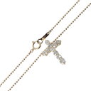 【中古】 十字架 クロストップ ボールチェーン ペンダントネックレス K18 18金 ダイヤモンド 10P 1.00ct YG イエローゴールド 首周り約40cm 重量約3.7g NT 磨き仕上げ品 Aランク
