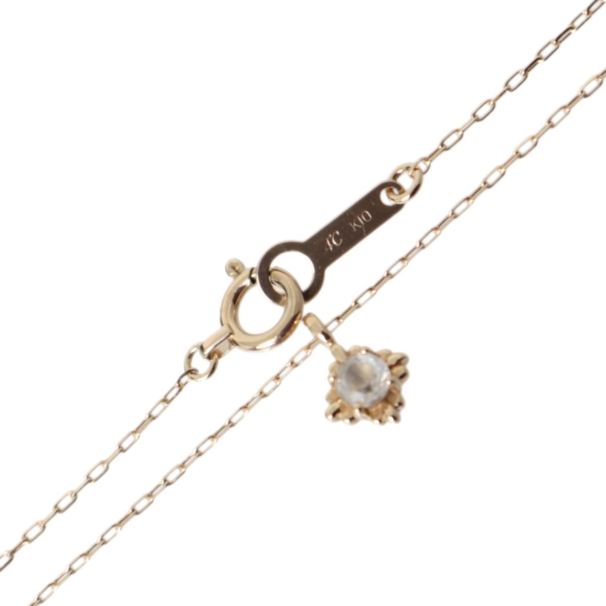 Rakuten - 【中古】 4℃ ヨンドシー リバーシブルネックレス 角小豆 カットアズキチェーン K10/10金×ダイヤモンド×カラーストーン イエローゴールド 約40cm 約1g NT Bランク