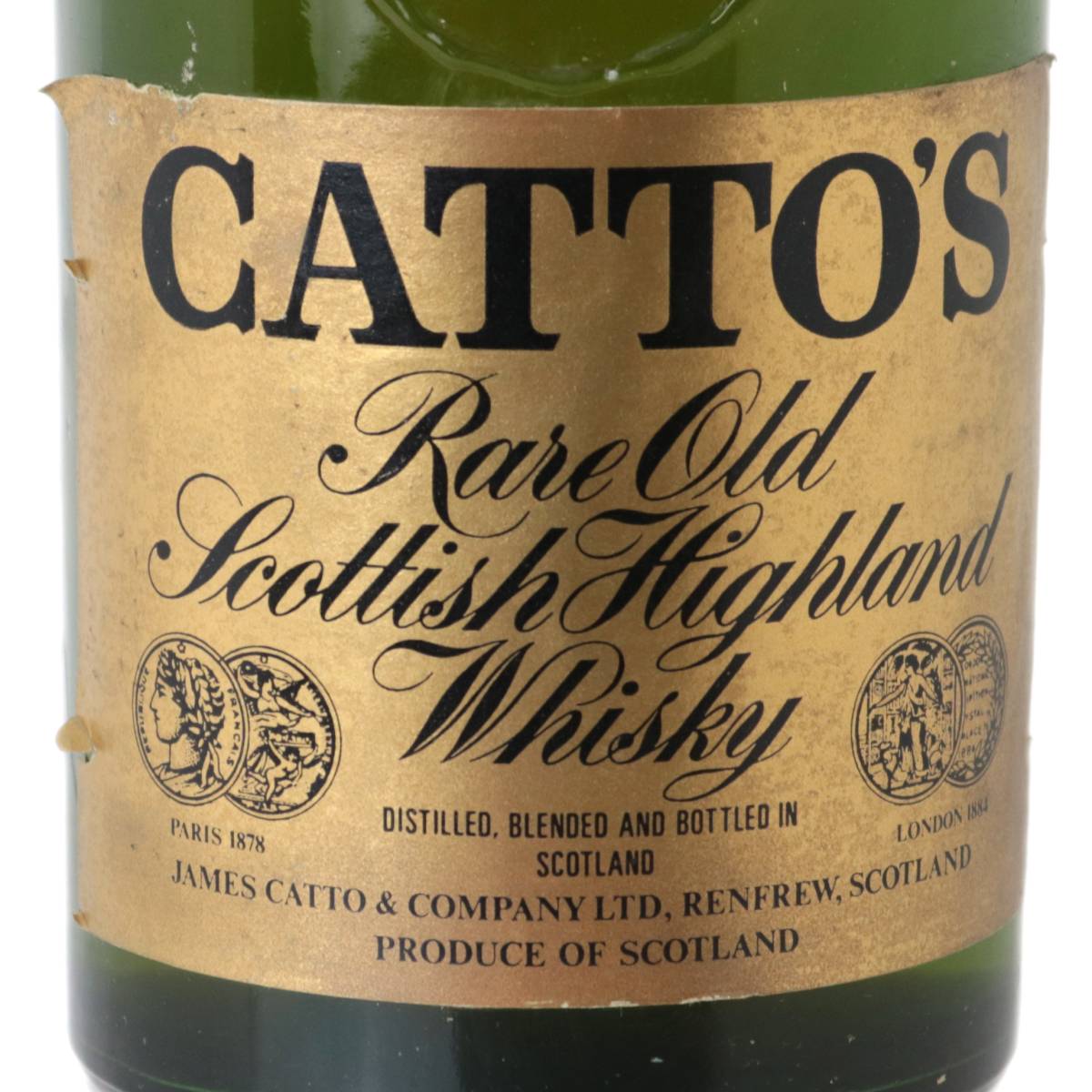【中古】 古酒 ヴィンテージ ブレンデッド スコッチウイスキー CATTO'S Rare Old Scottish Highladn Whisky カトス 特級 裏ラベル剥がれ 750ml アルコール度数43% NT
