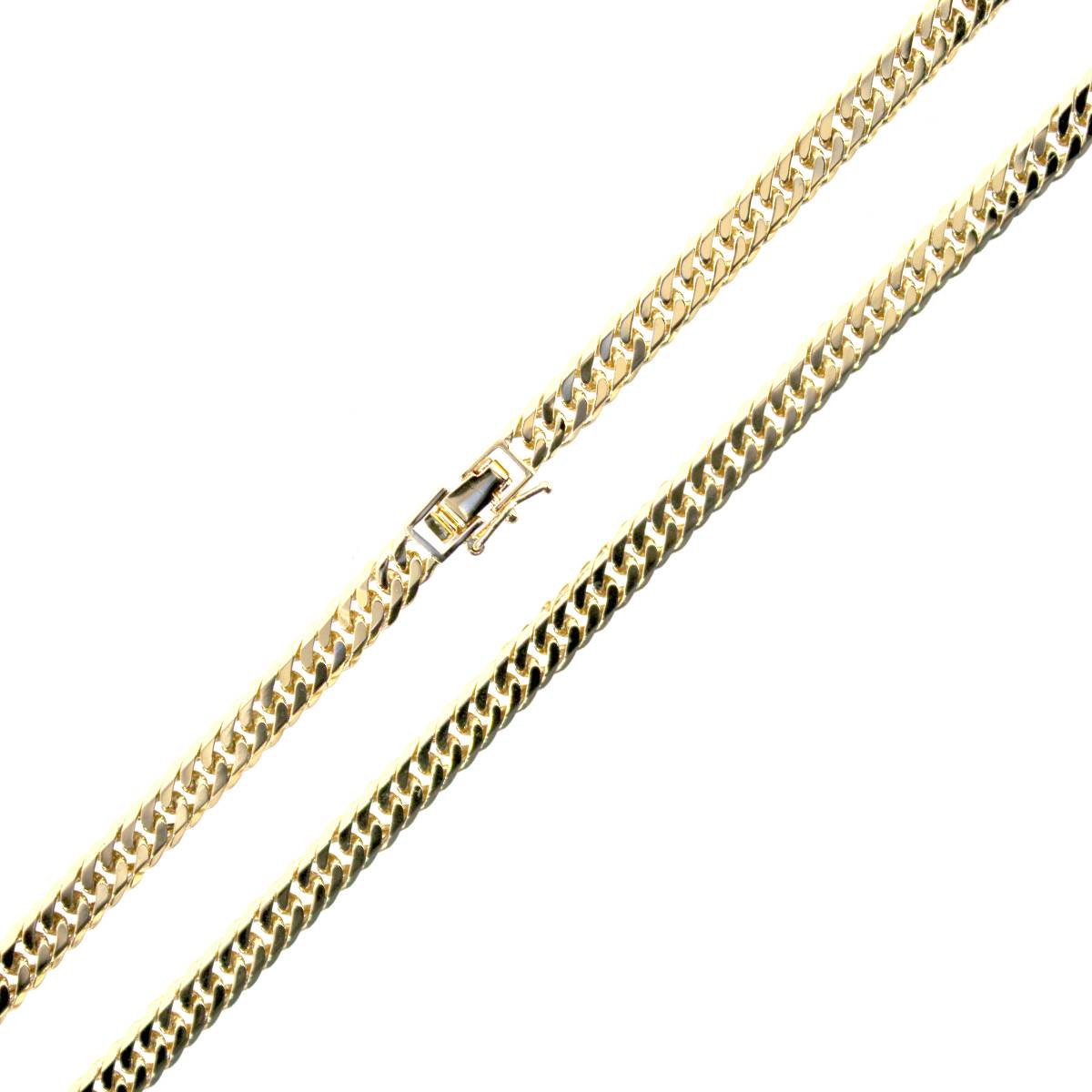 ����š� ��ʿ6�̥��֥� �ͥå��쥹 K18/18�� YG/��������������� ��41.6cm ��30.1g NT �᤭�ž夲�� A���