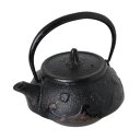 【中古】 南部鉄器 急須 鉄瓶 3型 海 飛ぶ魚 内側ホーロー加工 黒 胴径約10.5×胴高約5.5cm ※蓋・取っ手・注ぎ口含まず NT Bランク