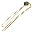 【中古】 ライオンズクラブ ループタイ ゴールド×ブラック モチーフ:直径31mm チェーン:42cm(ちょうど半分にした状態の長さ) NT Bランク