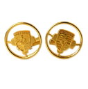 【中古】 PORSCHE ポルシェ エンブレム デザイン カフス ゴールド 直径20mm 重量5g NT Bランク