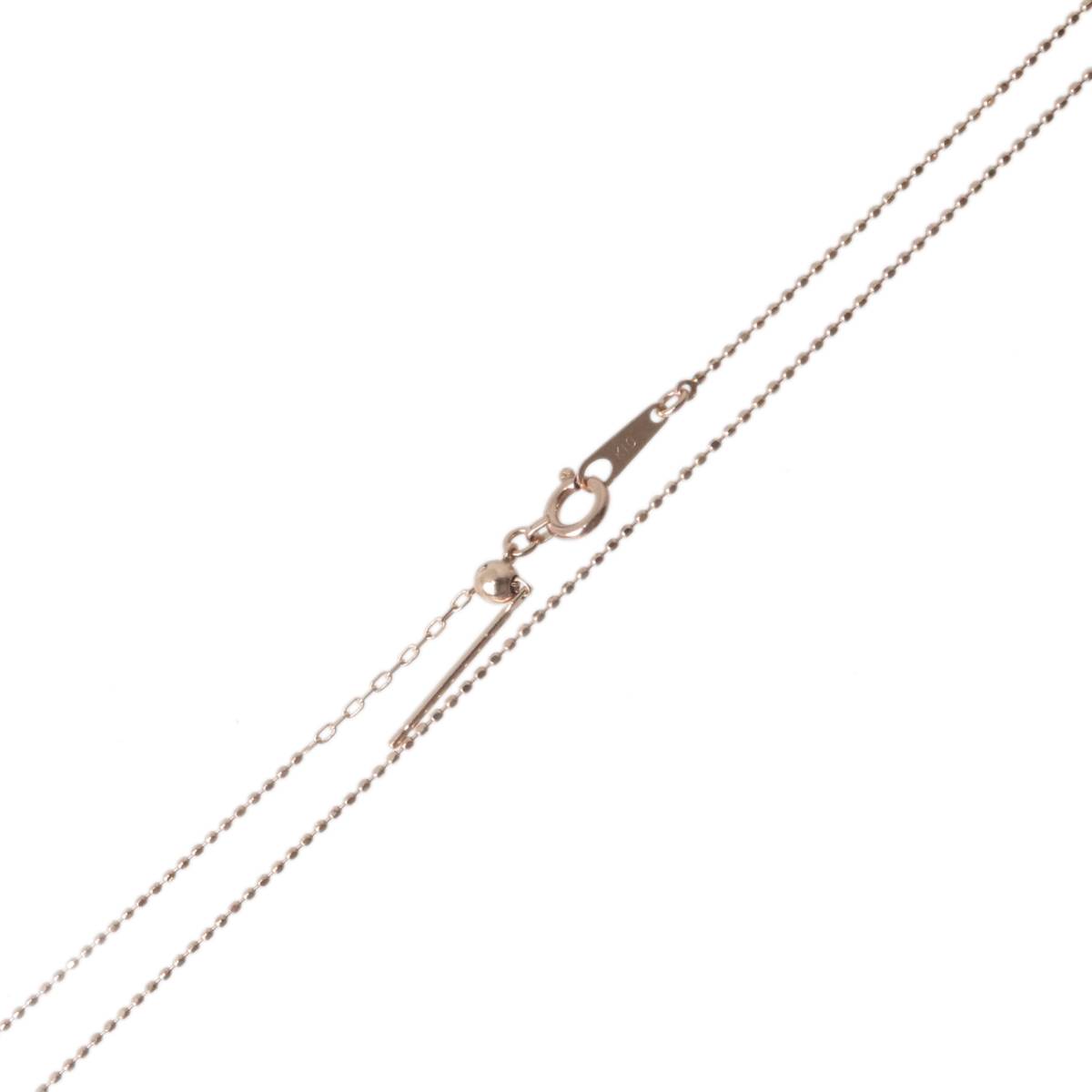 【中古】 nojess ノジェス カートボールチェーンネックレス アジャスター付き K10PG 10金 首周り最長約45cm 重量約1.2g NT 美品 ABランク