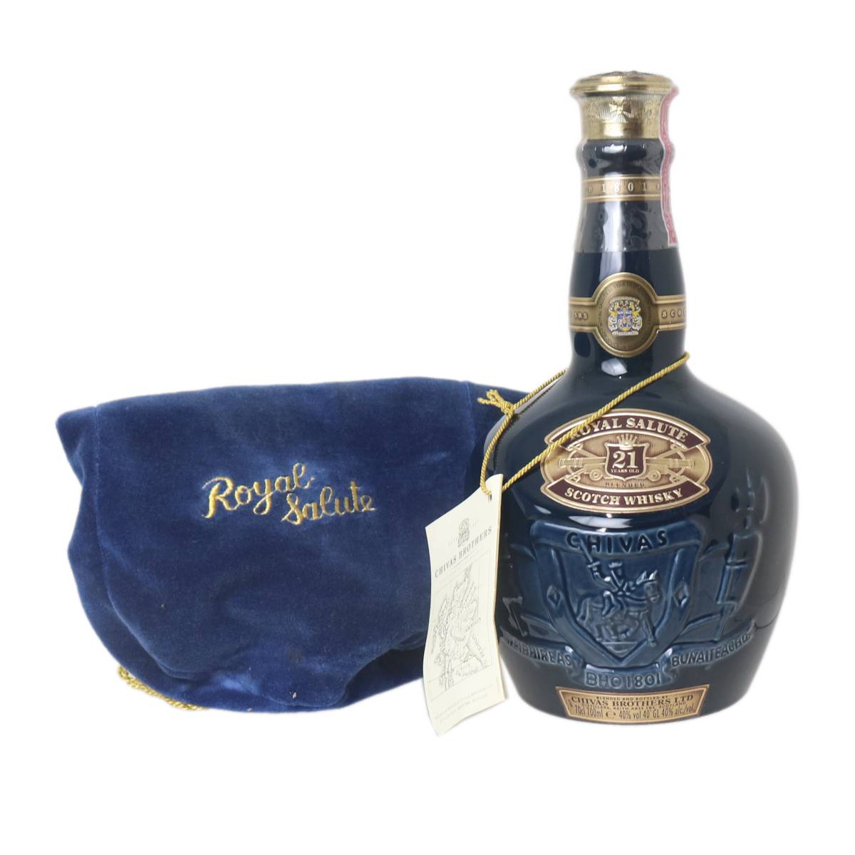 【中古】 古酒 ブレンデッド スコッチウイスキー ROYAL SALUTE ロイヤルサルート 21年 青 陶器ボトル 7..