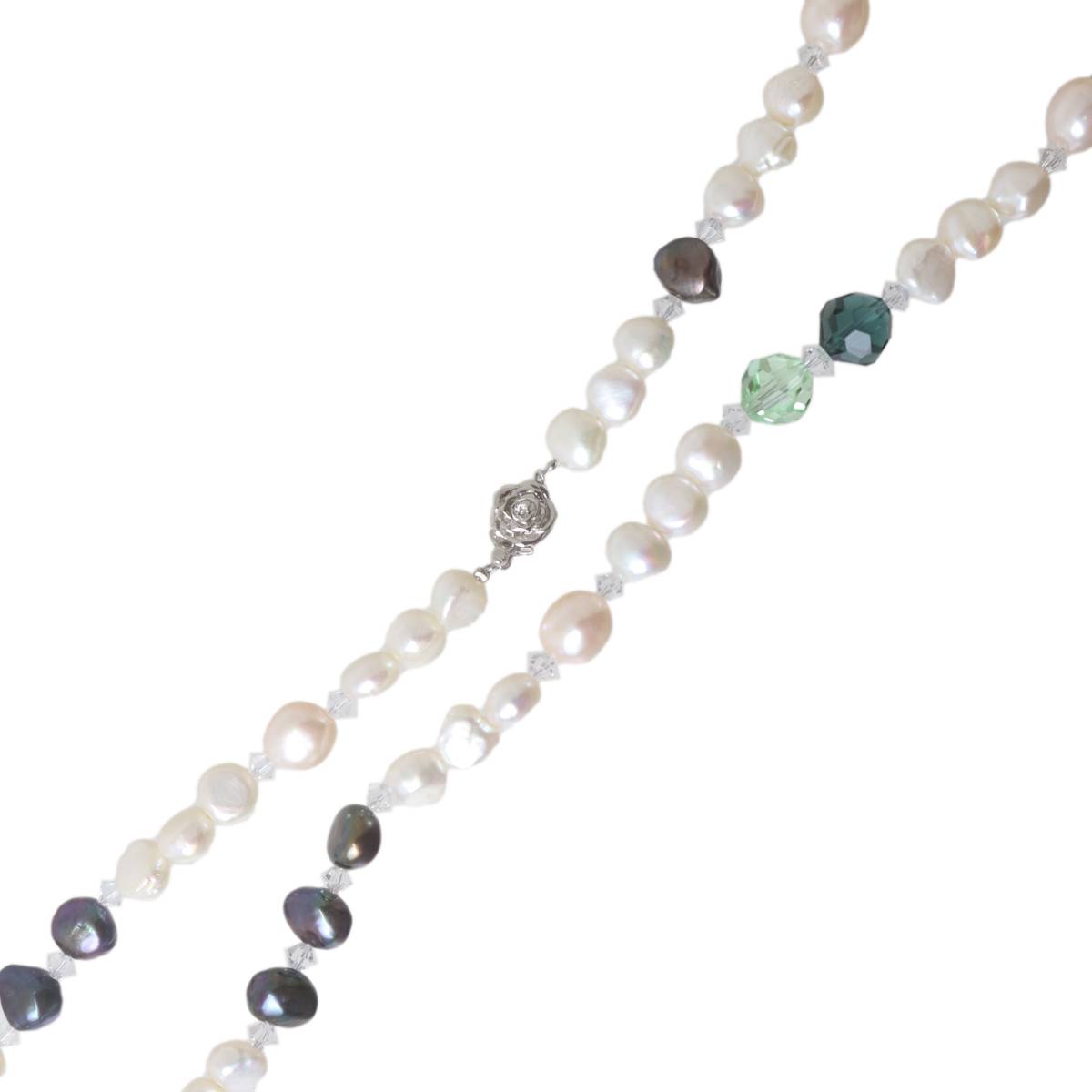 Rakuten - 【中古】 パールネックレス 本真珠×金具SILVER 首回り69cm 真珠：約5.3×9.3×9(mm) 重量約52.6g NT Bランク