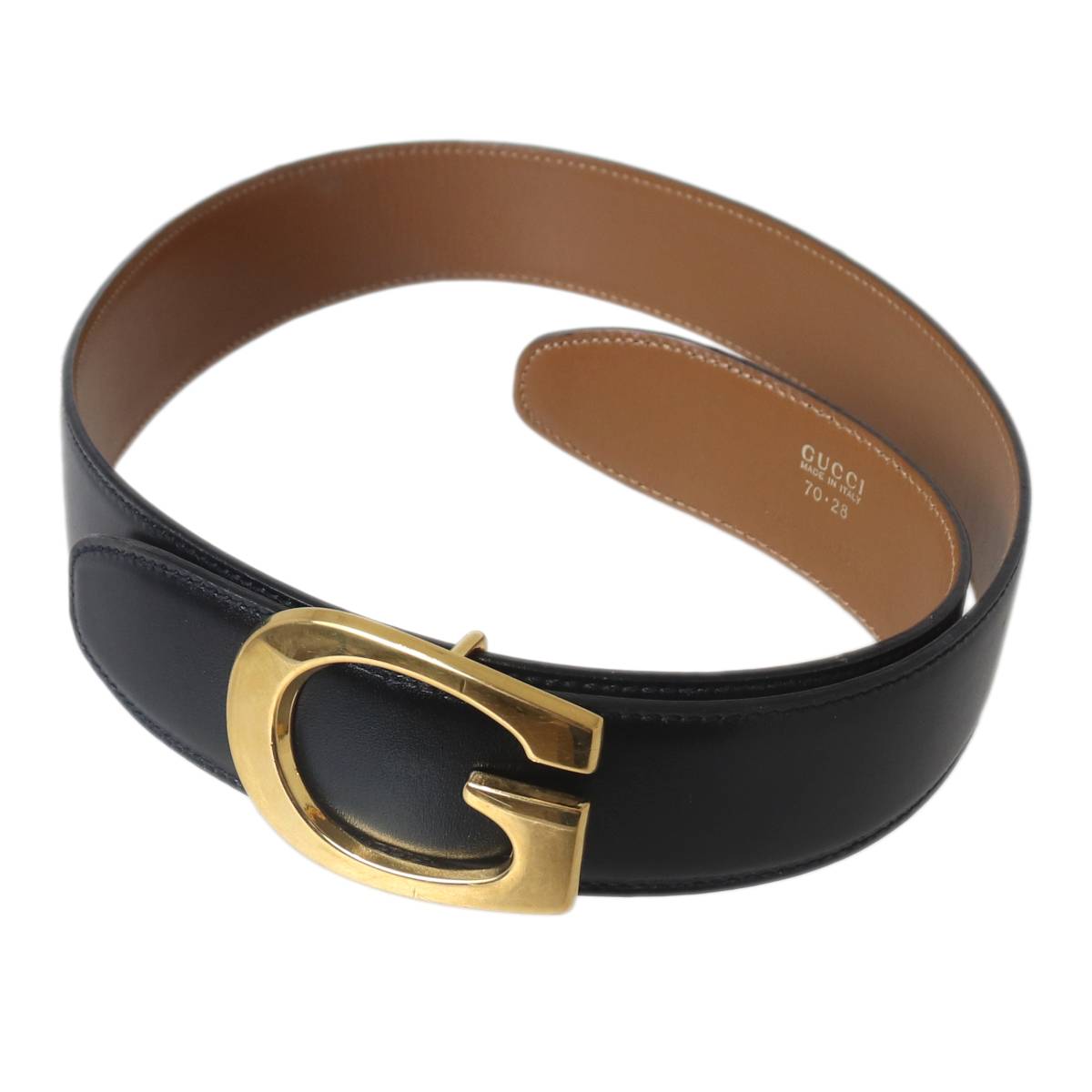 ����š� GUCCI ���å� G�Хå��� �쥶���٥�� 70��28 �֥�å��ߥ������ 0360.194.0956 ��������59~73(cm) �٥����34mm �Хå��롧6��4.2(cm) NT B���
