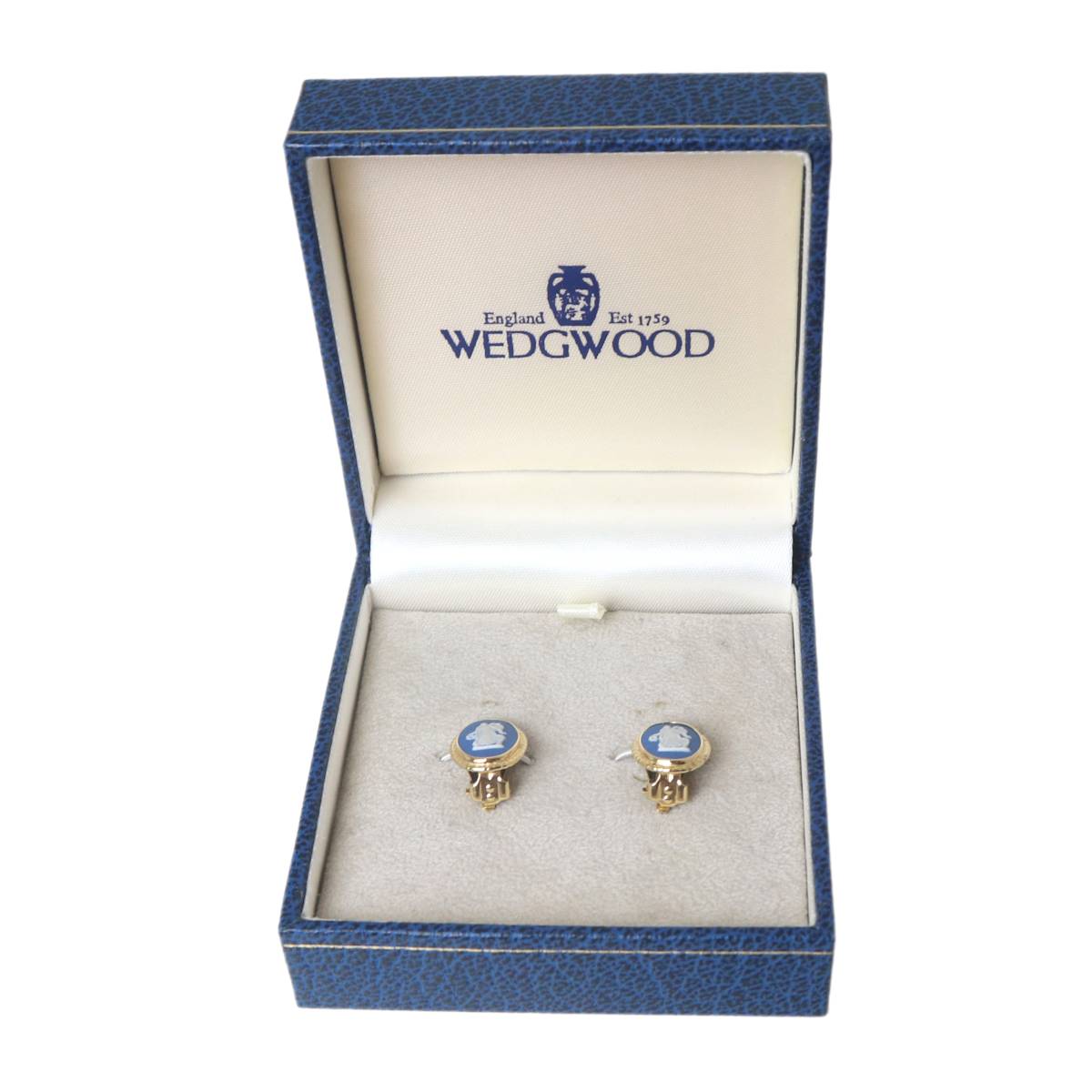 Rakuten - 【中古】 WEDGWOOD ウェッジウッド イヤリング ジャスパーウェア×メタル 箱 12.4×17.9(mm) NT 美品 ABランク