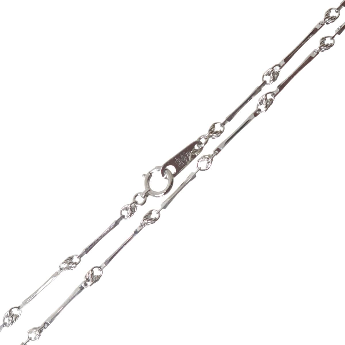 Other , Materials - 【中古】 切子ネックレス オーロラ子持ち Pt850 プラチナ850 造幣局検定マーク 首周り約39.5cm 重量約5.1g NT 磨き仕上げ品 Sランク