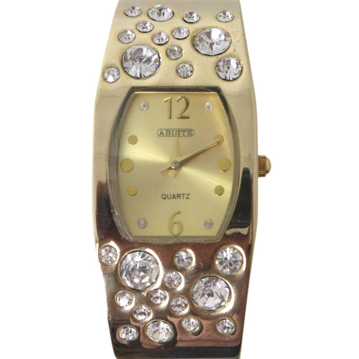 OMEGA - 【中古】 ABISTE アビステ バングルウォッチ レディースクォーツ ジュエリーウォッチ 腕時計 ゴールド 箱 腕回り約16cm(本体内周約15) NT Bランク