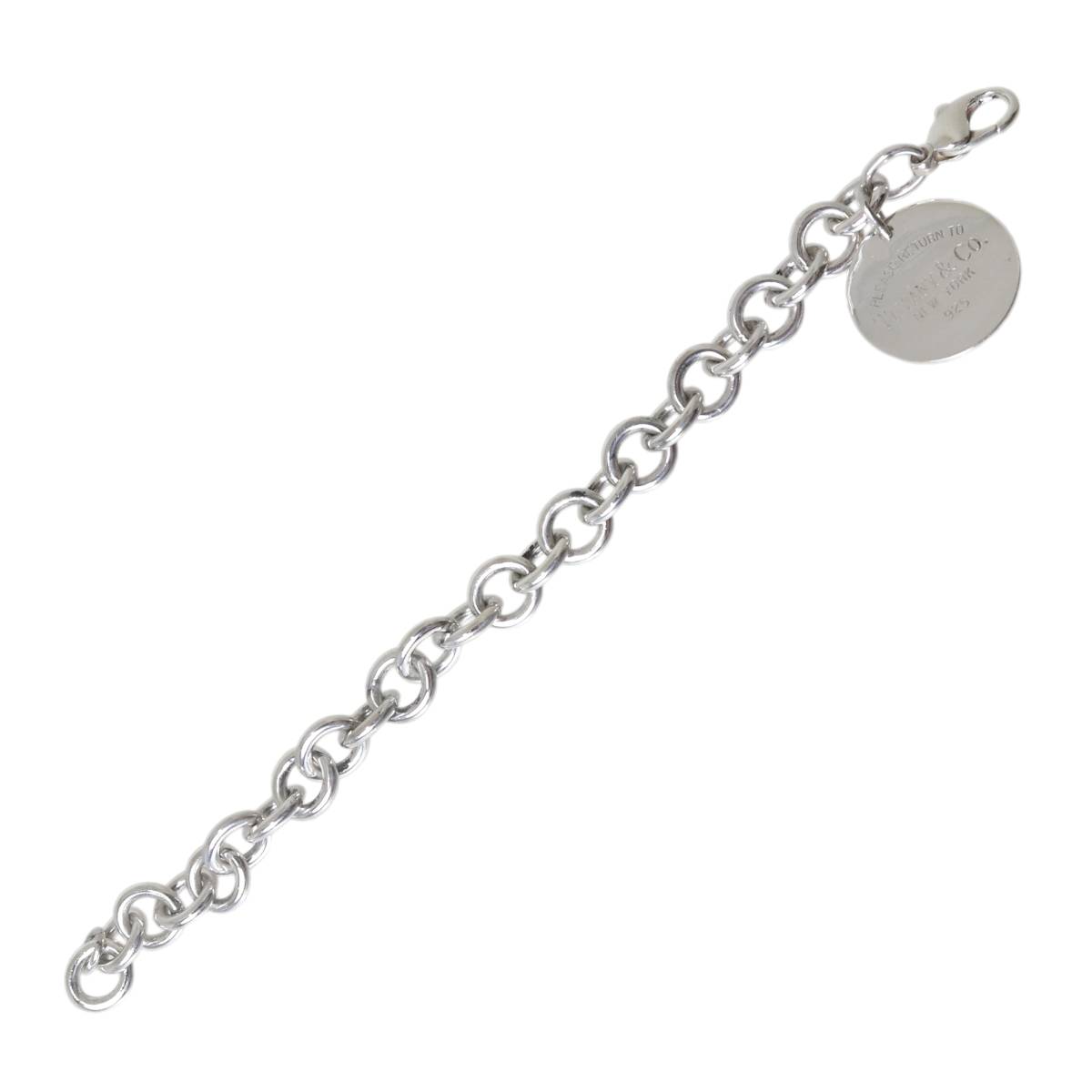 Rakuten - 【中古】 Tiffany&Co. ティファニー リターントゥ ブレスレット Sv925 腕回り19cm チェーン幅10mm モチーフ直径23.4mm 重量36.5g NT 磨き仕上げ品 Aランク