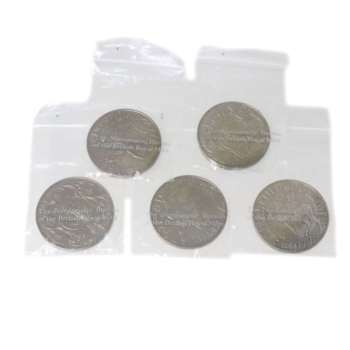 Rakuten - 【中古】エリザベス女王2世 在位25周年 記念メダル 1977 5枚 直径38.5mm 重量28g NT Bランク