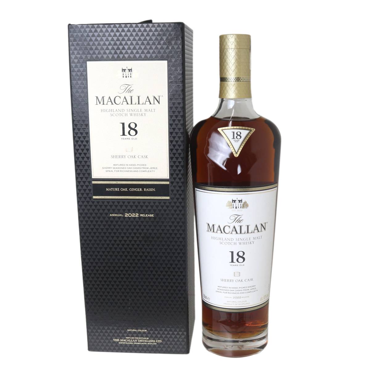 【中古】 古酒 シングルモルト ウイスキー マッカラン 18年シェリーオークカスク2022 700ml アルコール度数43％ NT 箱あり