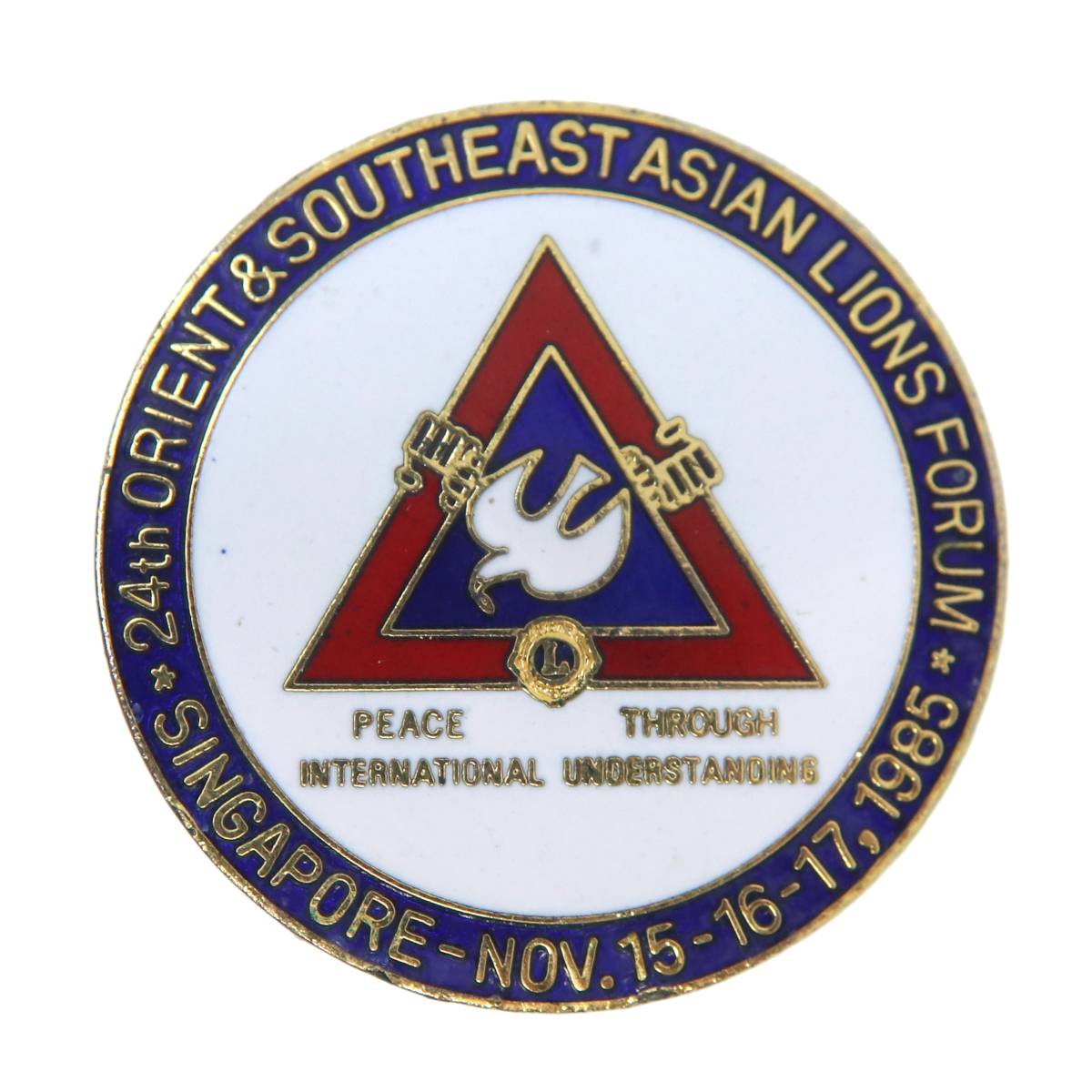 ����š� LIONS CLUB �饤���󥺥���� �ԥ�Хå� ��24�󥪥ꥨ���&��������饤���󥺥ե������ 198511��15��~17�� ľ��28.9mm NT B���