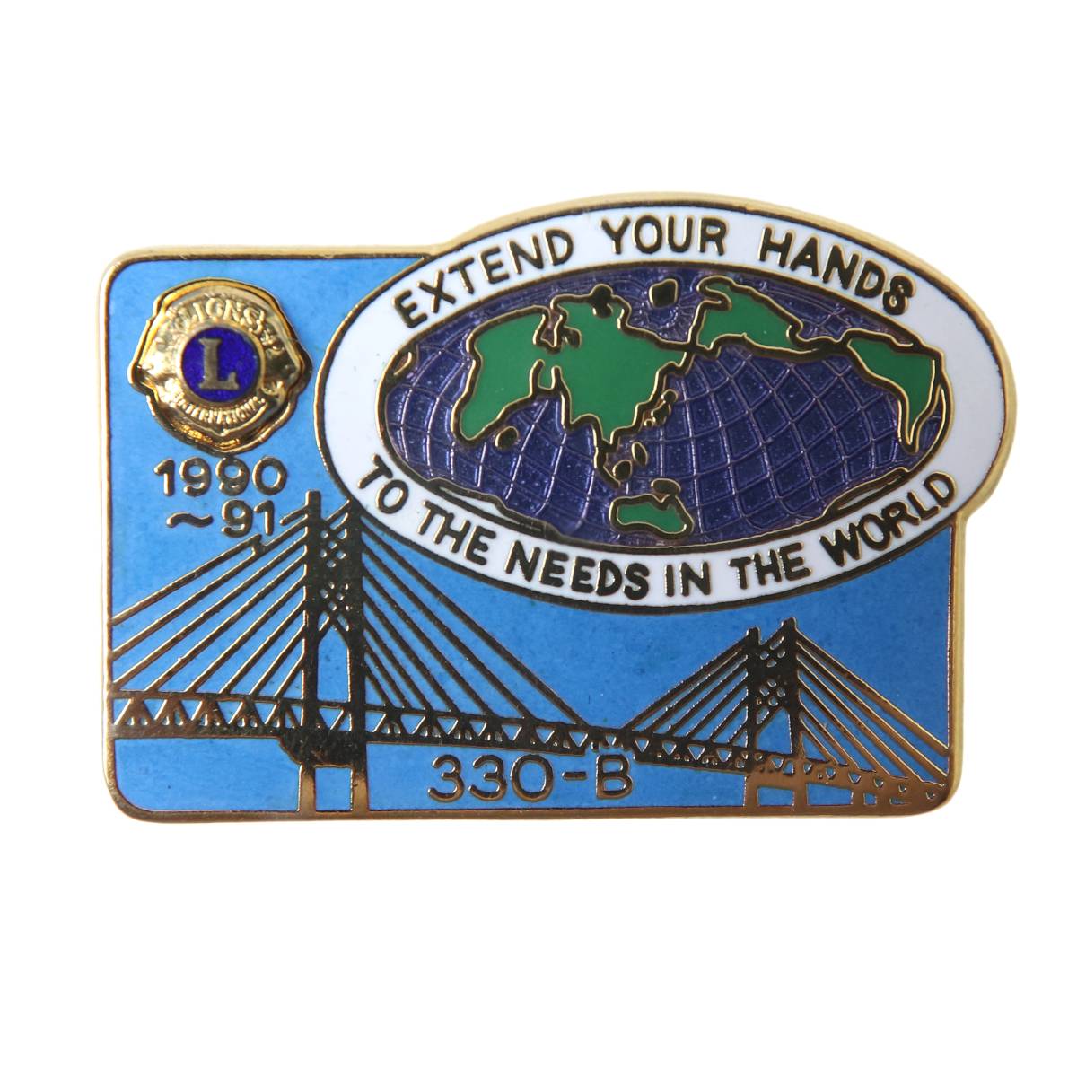 ����š� LIONS CLUB �饤���󥺥���� �Хå� 1990-1991 330-B �����˳Ȥ��褦���Ť��� 38��26(mm) NT B���