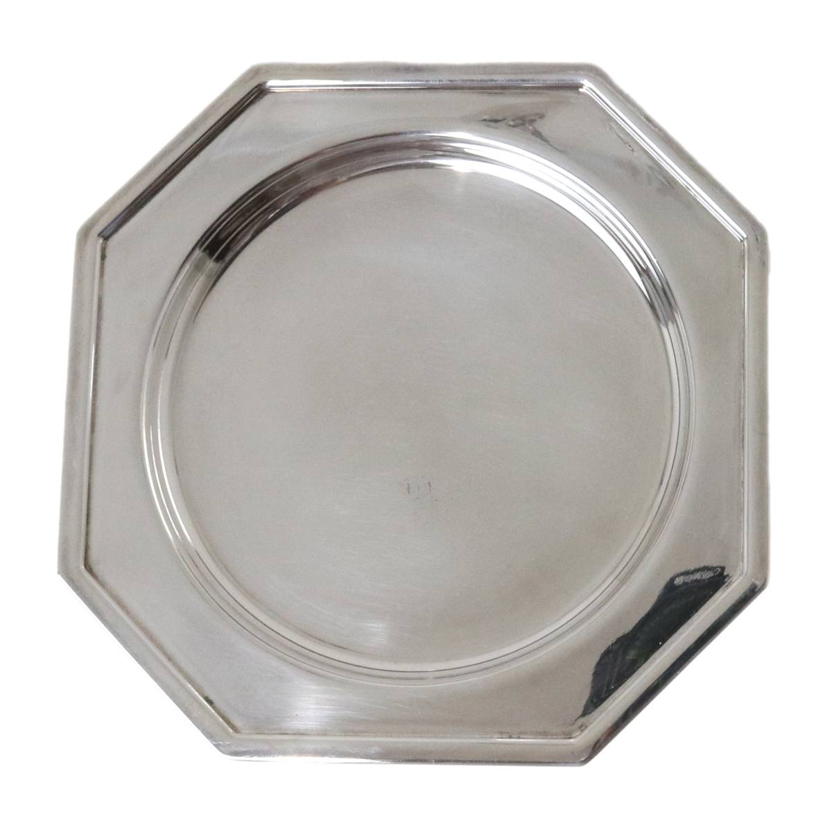 乐天商城 - 【中古】 プレート 小 小皿 八角 TRAITE ARGENT 真鍮(銀メッキ) 直径13cm NT Bランク