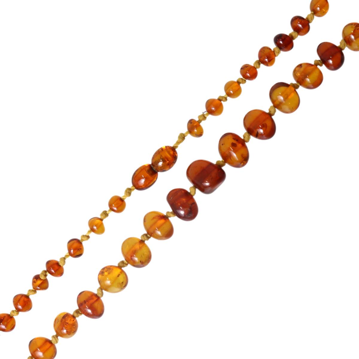  琥珀ネックレス 琥珀/コパル 首周り約58cm 約5.8〜11(mm) 重量約15.6g NT Bランク