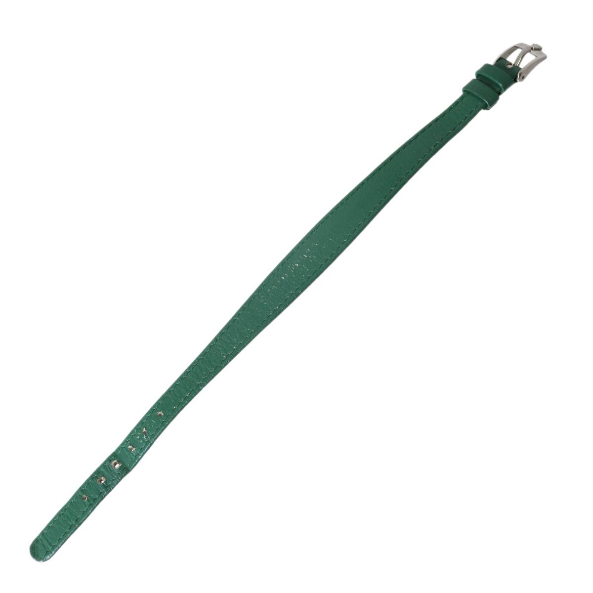 Rakuten - 【中古】 ROLEX ロレックス GENEVA No.431 CHAMELEON カメレオン 純正ベルトレザーベルト 純正尾錠 グリーン×尾錠シルバー 全長19.5cm ベルト幅7.6~12.4(mm) 尾錠幅10mm(内径8mm) NT Bランク