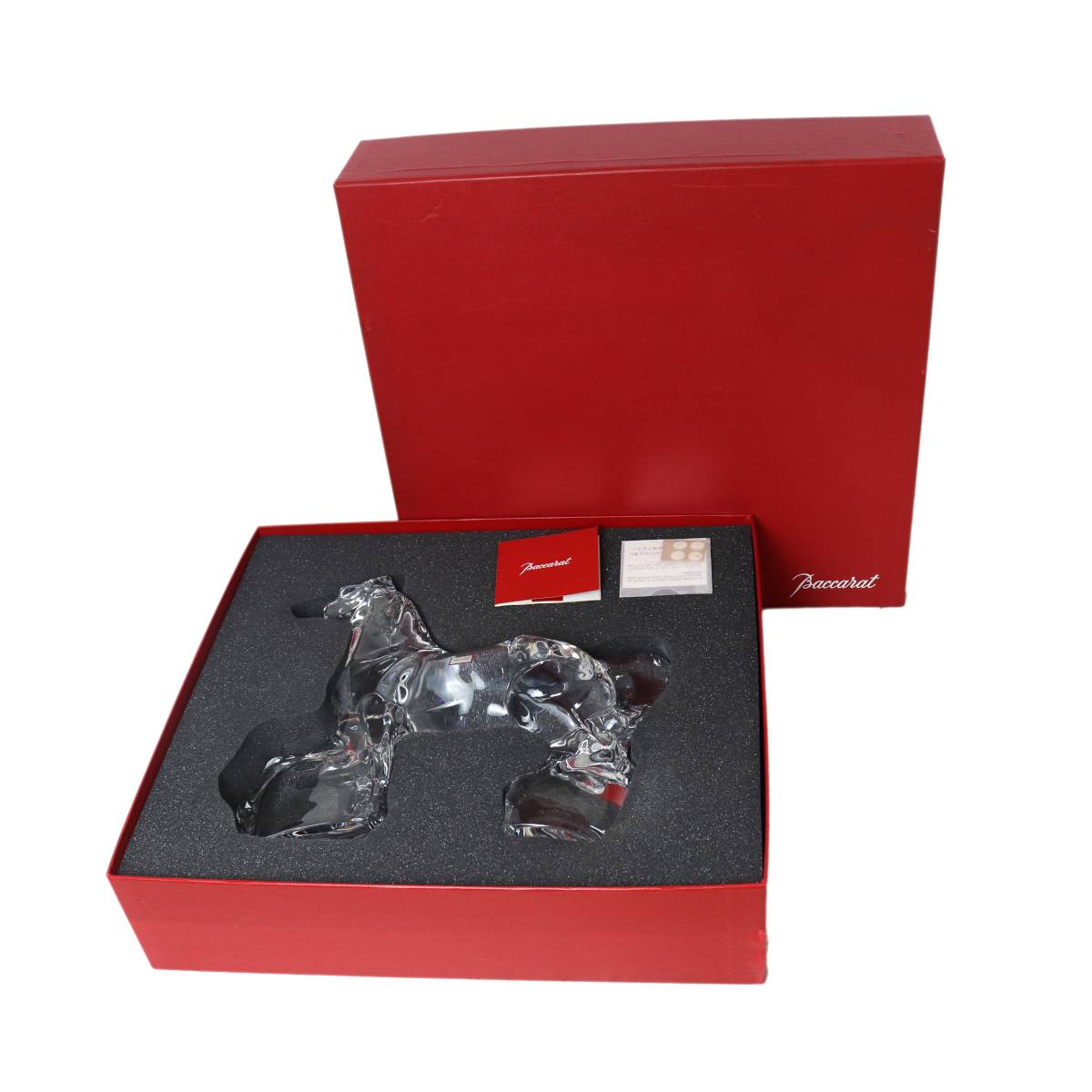 【中古】 Baccarat バカラ 馬 フィギュリン 大型 バカラクリスタルガラス クリア 箱 NT 美品 Aランク