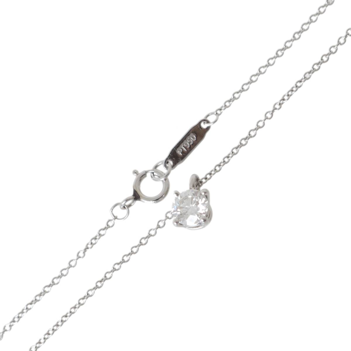 Rakuten - 【中古】 Tiffany&Co./ティファニー Pt950/プラチナ950 ダイヤペンダント ネックレス 0.45ct BRILLIANT J VS1 保存箱・巾着・鑑定書 ES Bランク