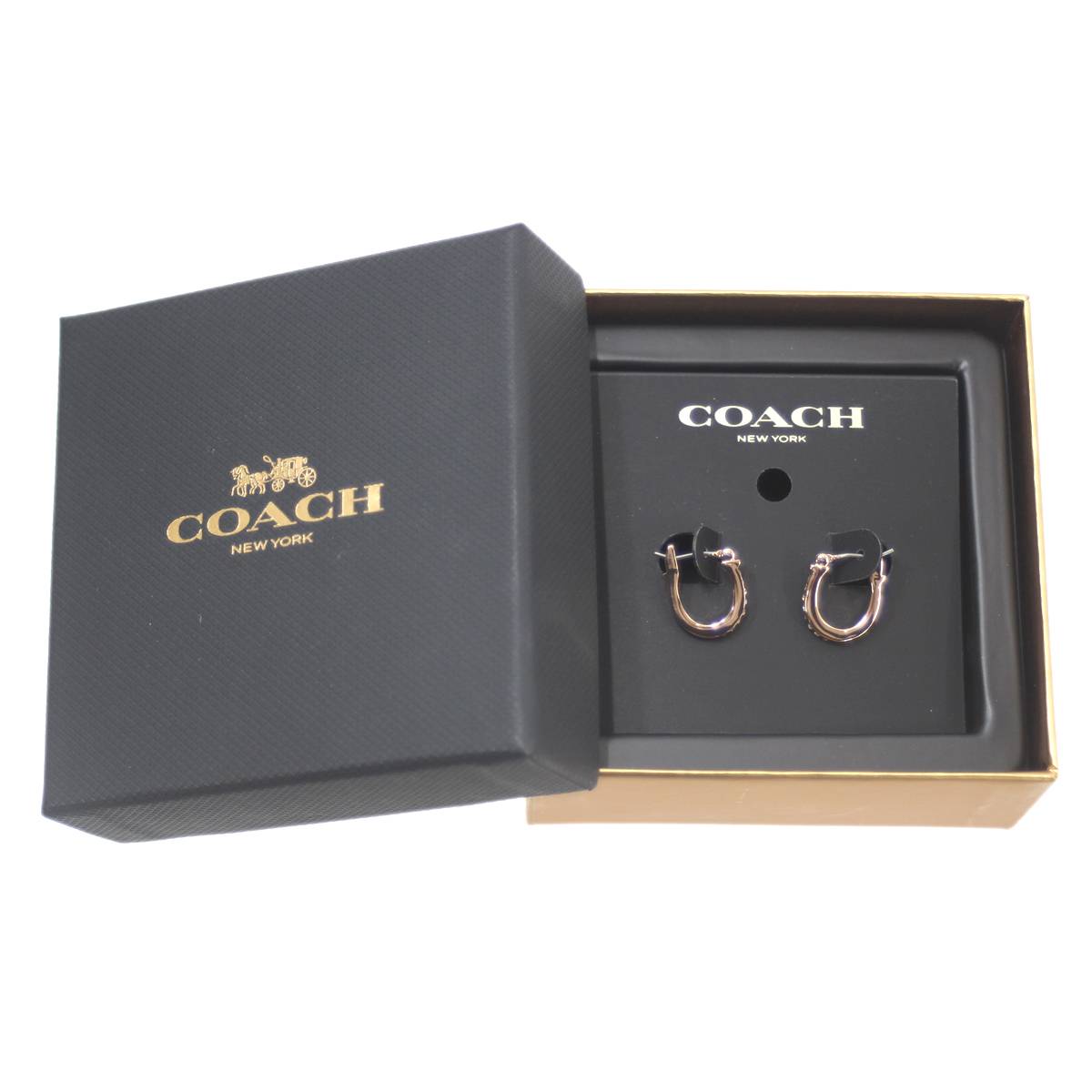 楽天ブランドショップ　リバース【中古】 COACH/コーチ ラインストーンピアス ピンクゴールド F54497 FS Bランク