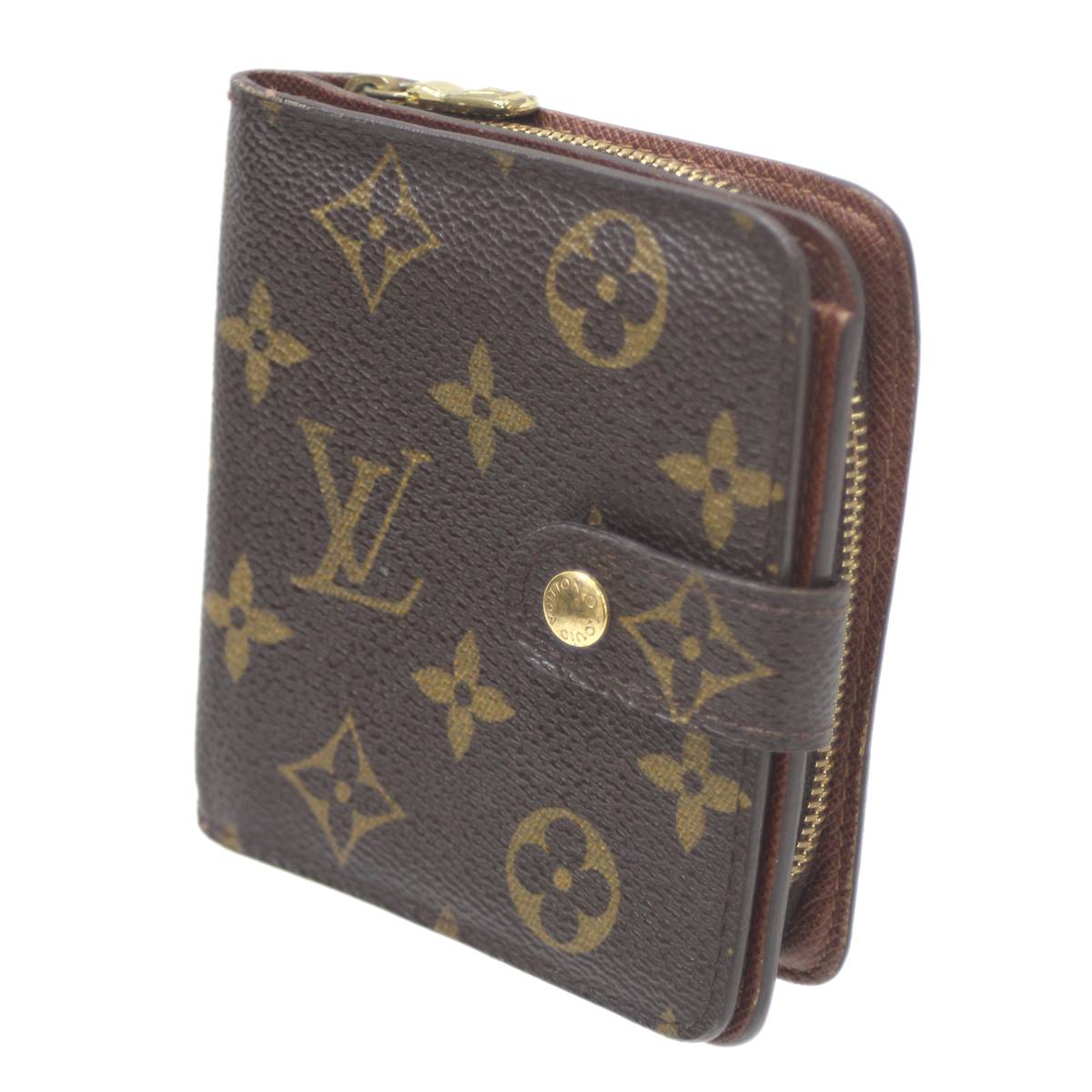 【中古】 LOUIS VUITTON/ルイヴィトン コンパクトジップ 二つ折り財布 モノグラム M61667 CA0075 FS Bランク