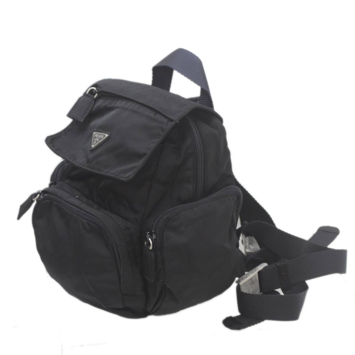 PRADA◇ミニリュック/巾着/ナイロン/BLK/使用感有 - リュック PRADA◇ミニリュック/巾着/ナイロン/BLK/使用感有 - リュック