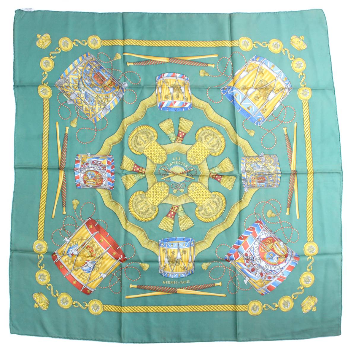 【中古】 HERMES/エルメス カレ90 タンブールの太鼓 スカーフ FS-is BCランク