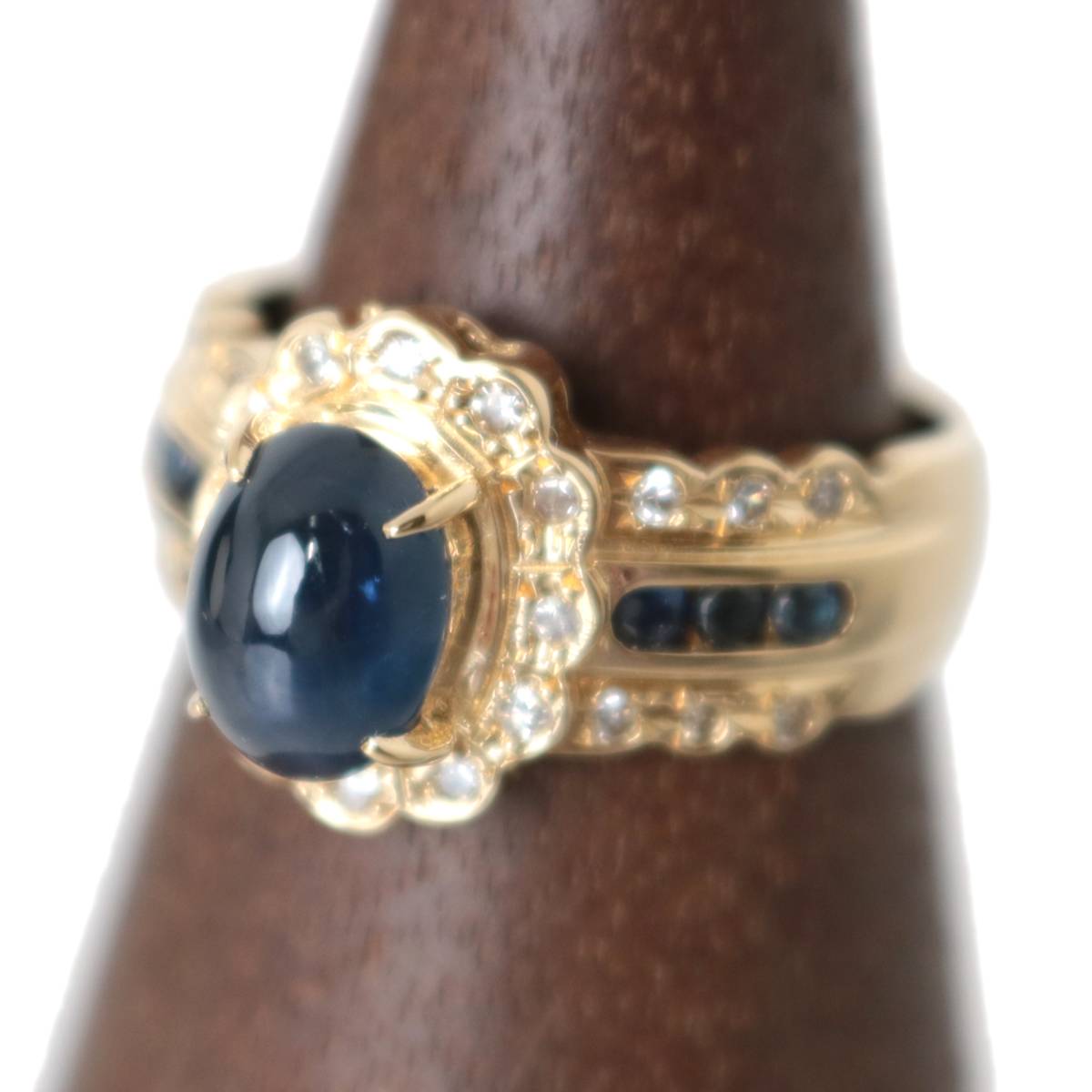 【中古】 K18/18金天然サファ...