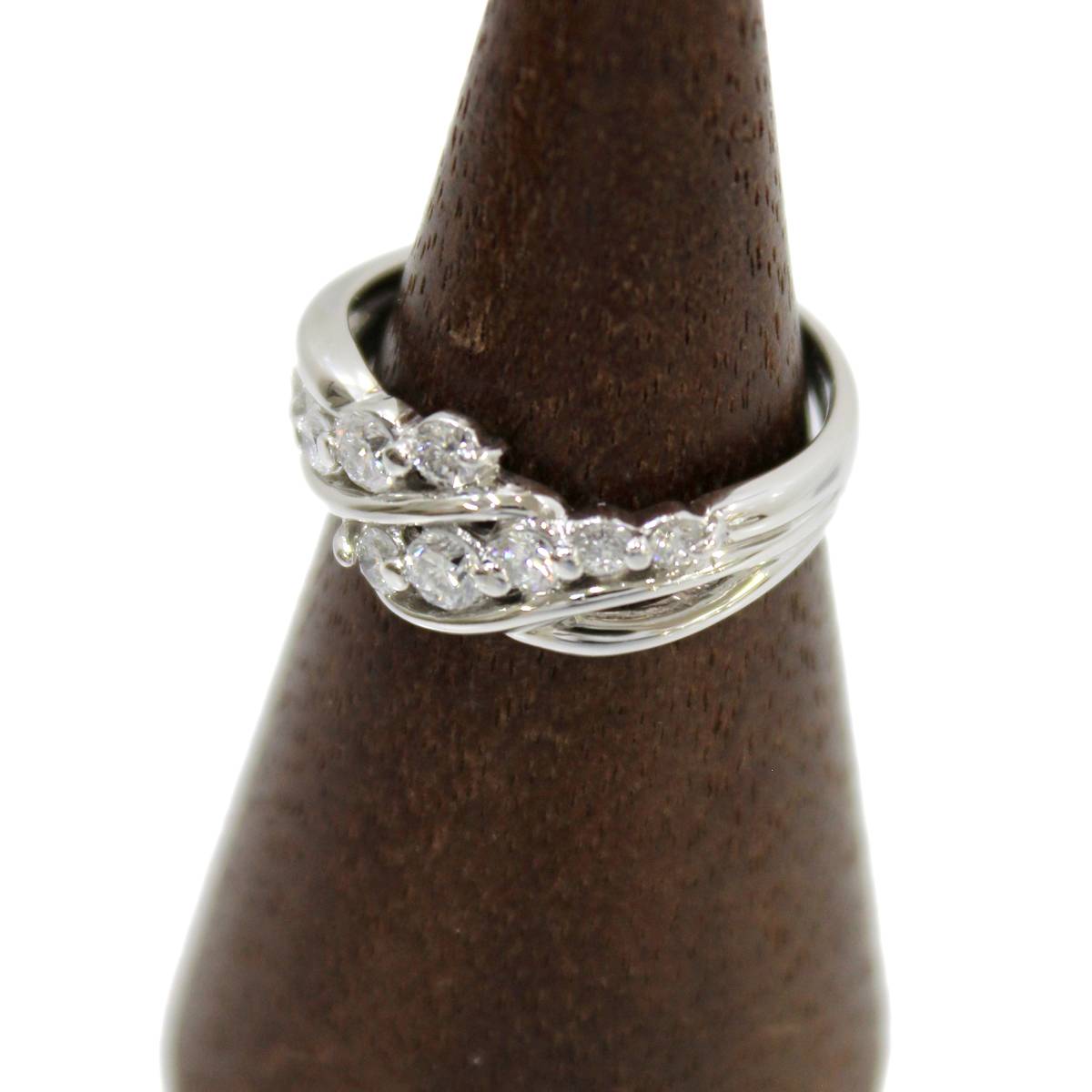 Rakuten - 【中古】 Pt900/プラチナ ダイヤリング 0.50ct 8.5号 4.6g HO 磨き仕上げ品 Aランク