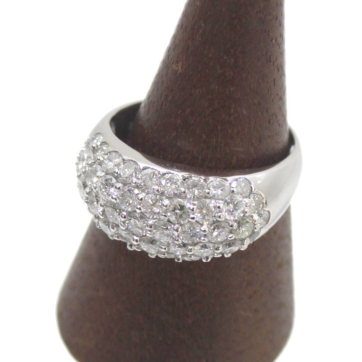 Rakuten - 【中古】 Pt900 ダイヤリング D計3.00ct 17号 11g HO 磨き仕上げ品 Aランク