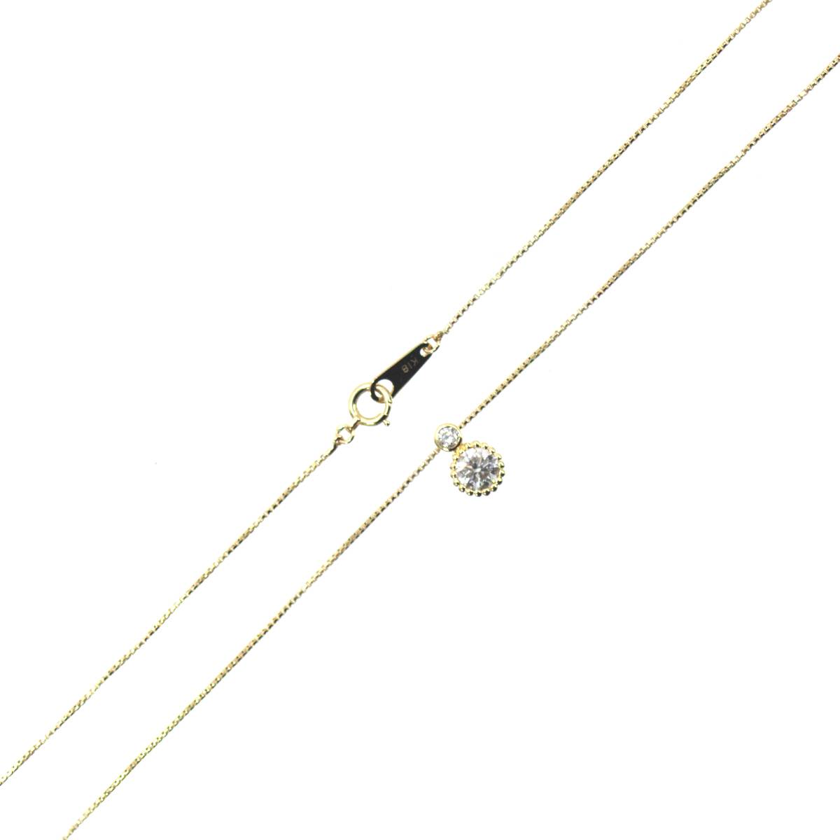 乐天商城 - 【中古】 K18 ダイヤペンダントネックレス 0.455ct 0.05ct 40cm 2.7g HO 磨き仕上げ品 Aランク