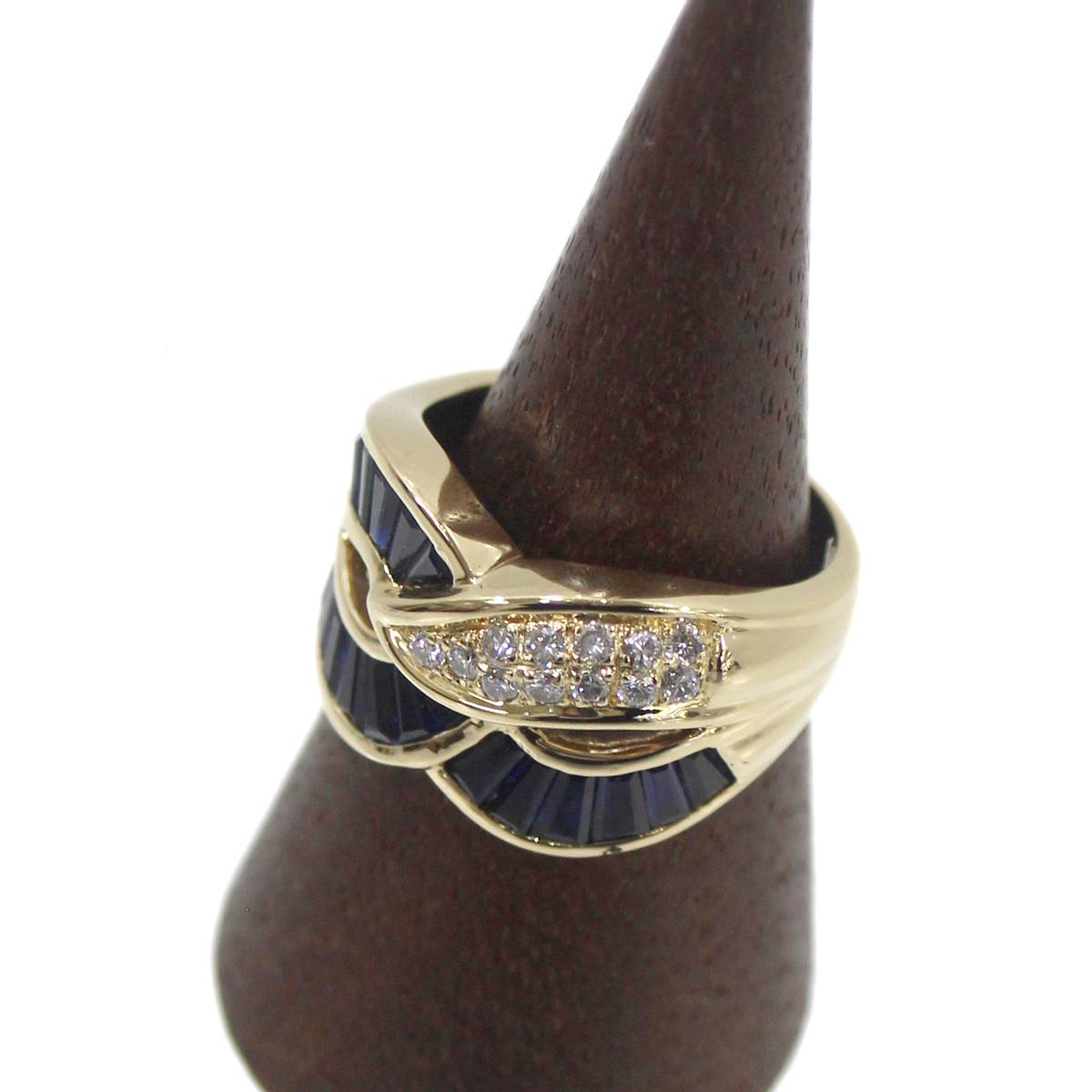 Rakuten - 【中古】 K18YG サファイアリング 2.30ct D0.27ct 15〜15.5号 9.6g HO 磨き仕上げ品 Aランク