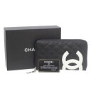 【中古】 CHANEL/シャネル ココマーク長財布 カンボンライン ブラック 11281866 GCカード シール有り IS ABランク