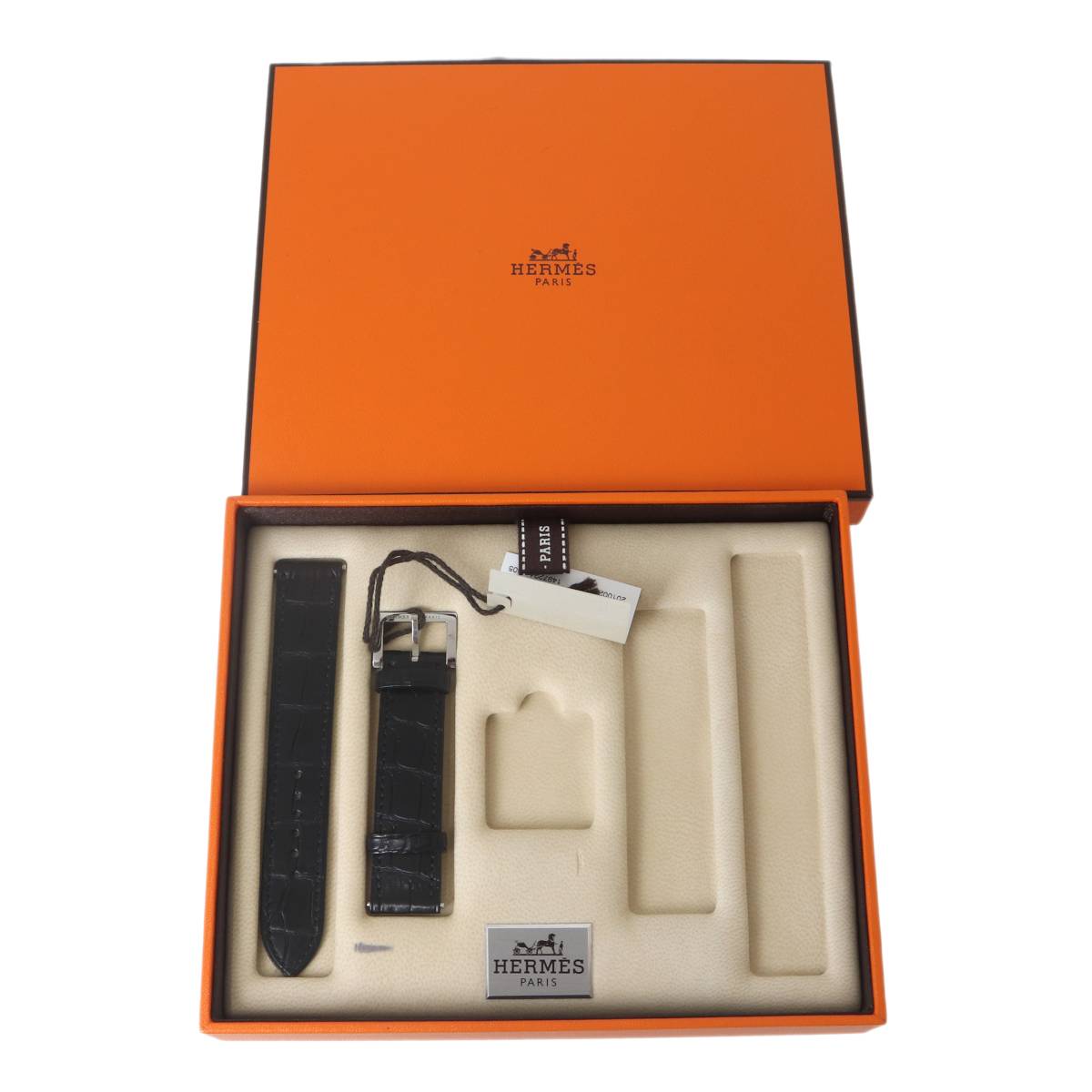 【中古】 HERMES/エルメス ベルトウォッチ交換ベルト ブラック 保存箱 IS Bランク