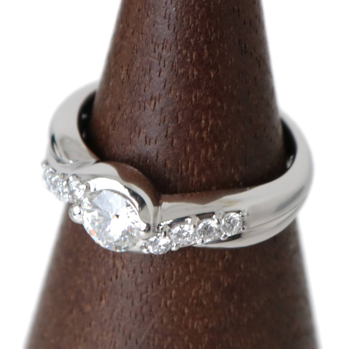 Rakuten - 【中古】 Pt900/プラチナ ダイヤ デザインリング 中0.507・0.20ct 11.5号 8.6g IS 磨き仕上げ品 Aランク
