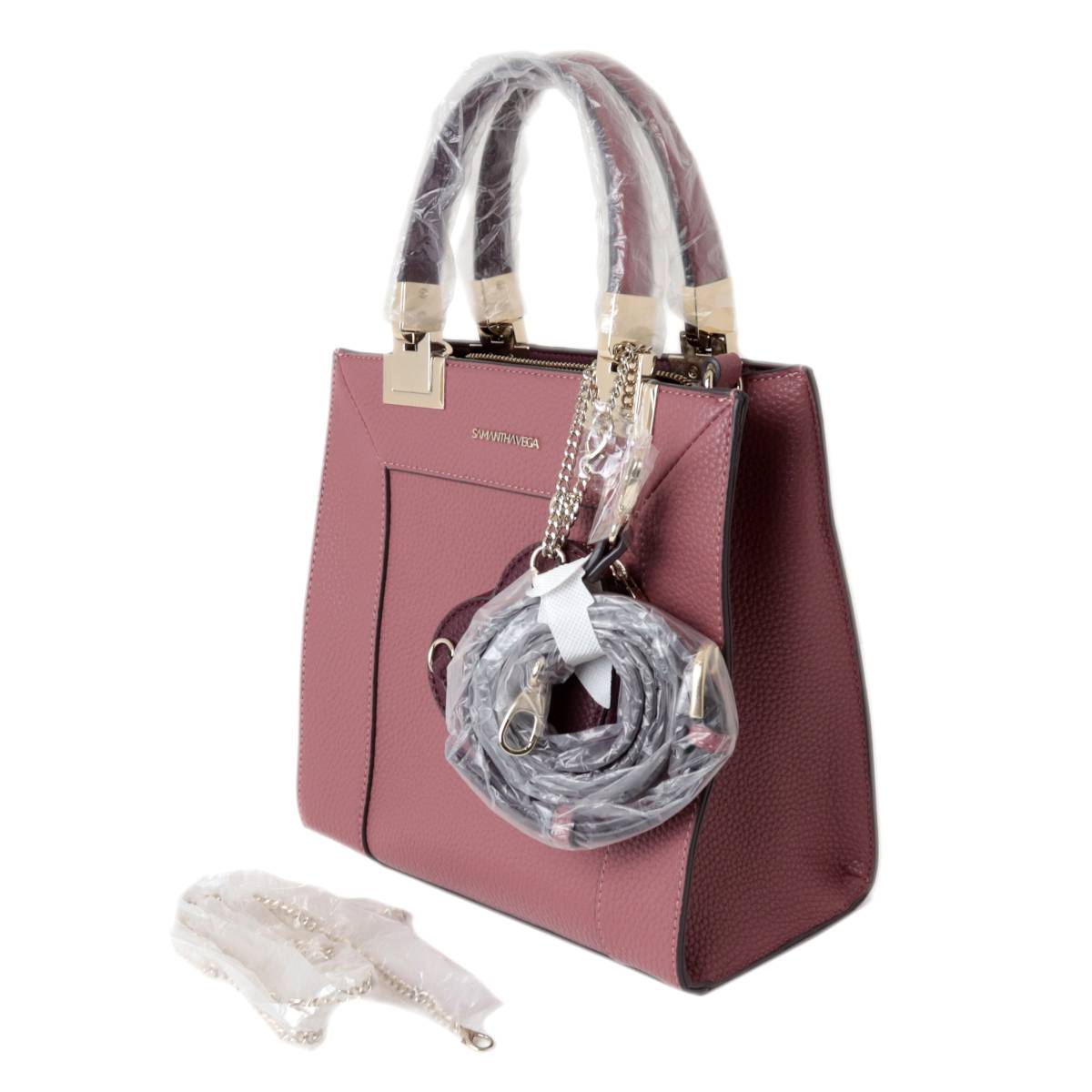 Rakuten - 【中古】 Samanthavega/サマンサベガ スクエア シンプル ミニショルダーバッグ 2wayバッグ ハートポーチ付 IS 美品 Sランク